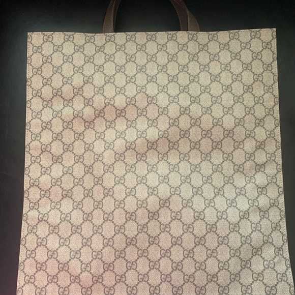 🔶🔶🔶100% Authentic Gucci Beige Supreme Tiger Patch Paramour Tote Crossbody - Picture 2 of 6